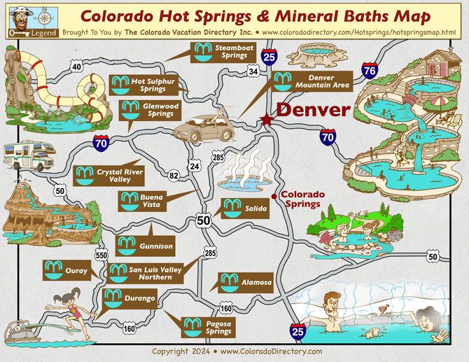 Colorado Hot Springs, Mineral Pools, and Spas Map