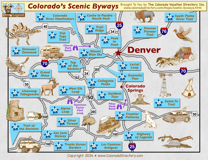 Colorado Scenic Byways and Drives Map